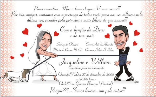 Convite de casamento personalizado